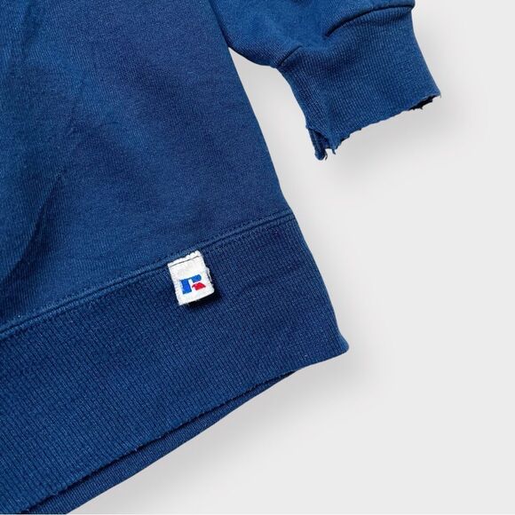 Vtg 90s Russell Athletic Crewneck Sweatshirt 50/50 USA XL Thrashed V Stitch Worn - Picture 4 of 8